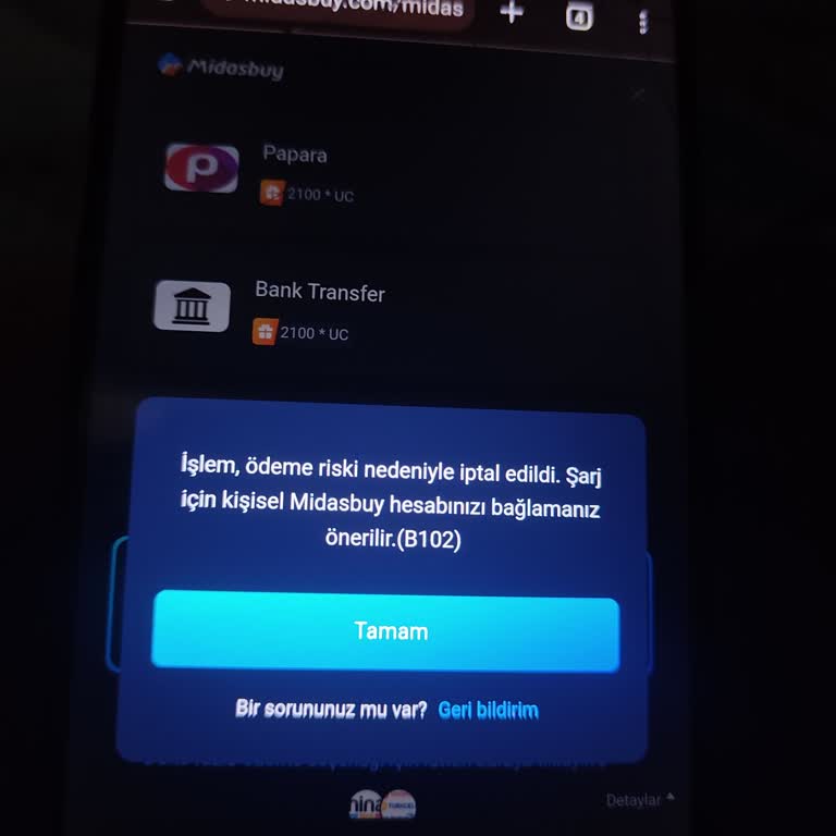 Midasbuy Üzerinden Acil UC Yükleme Sorunu