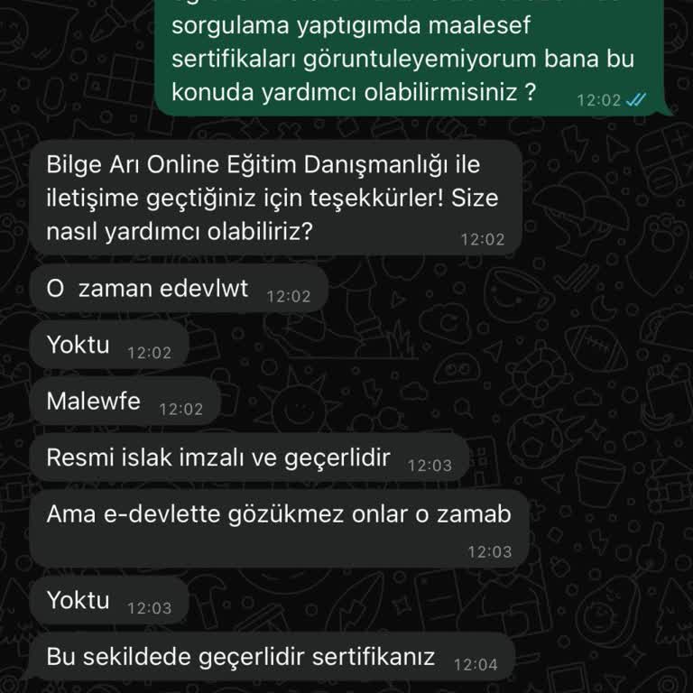 Sertifika Geçerliliği Ve Müşteri Hizmetleri Sorunu