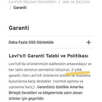Levi's Kotun Beklenmedik Yırtılması ve Garanti Sorunu