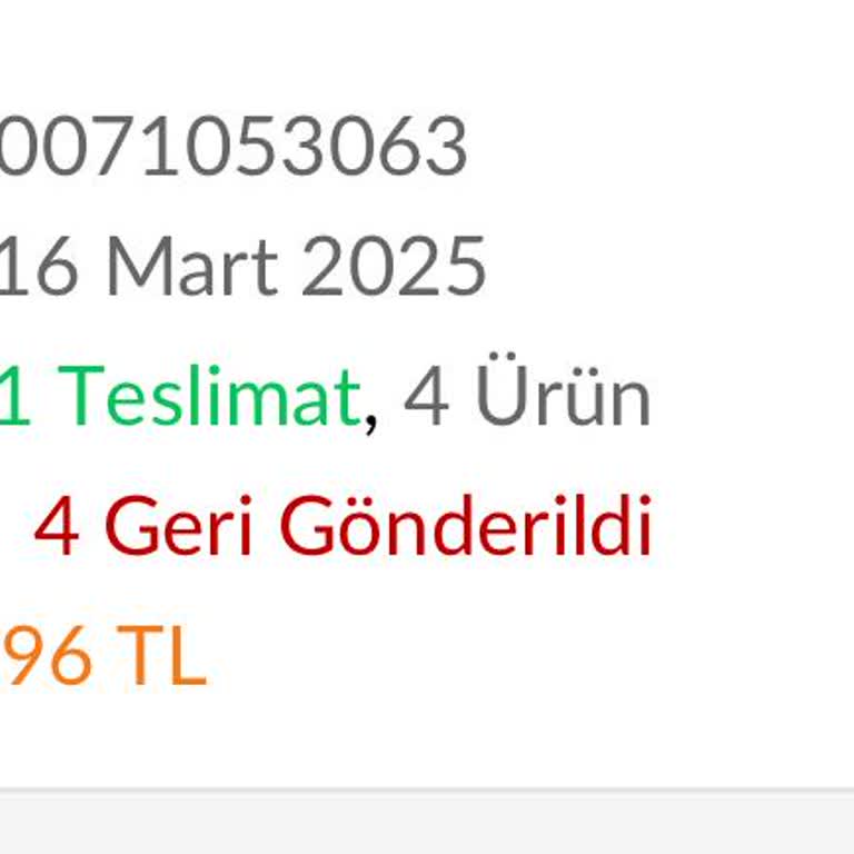 Trendyol Siparişinde İade Ve Güncelleme Sorunu