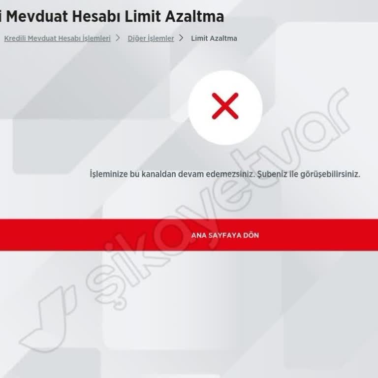 Ziraat Bankası KMH Limit Düşürme Sorunu