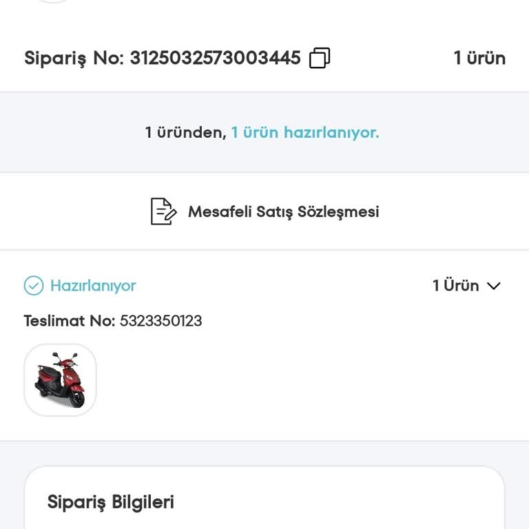 Teslim Edilmeyen Moped Siparişi