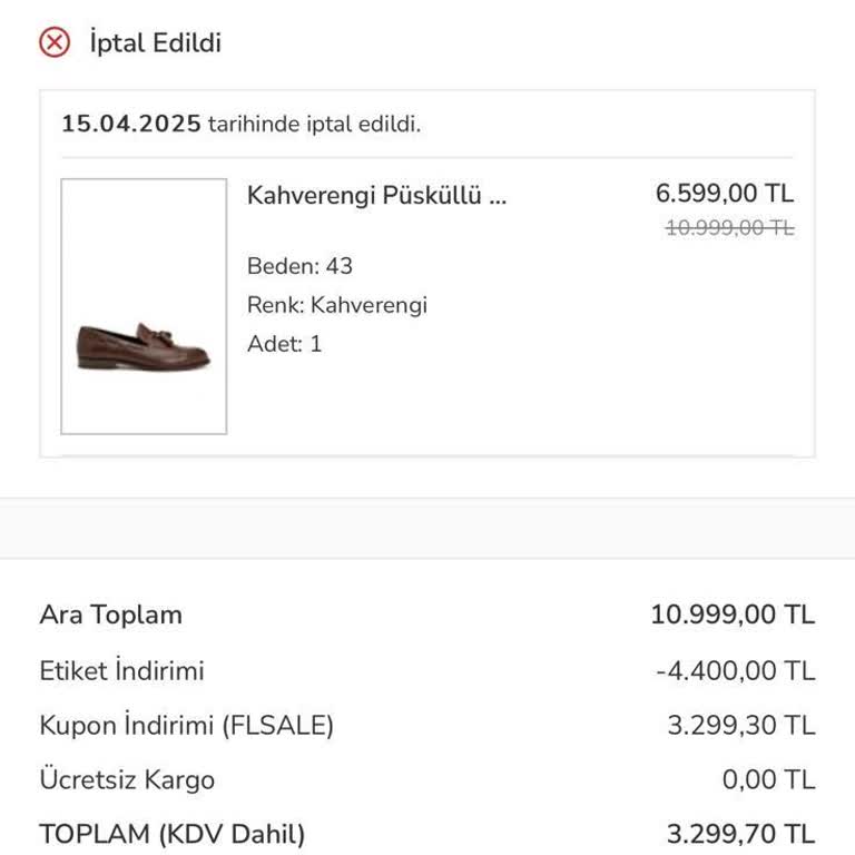 Stokta Olmayan Ürünün Satışı Ve İptali