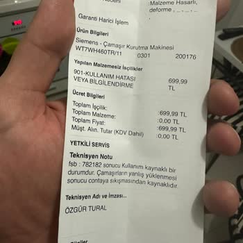 Siemens Kurutma Makinesi: Beklenmedik Hayal Kırıklığı