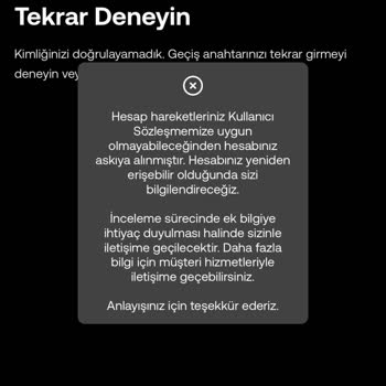 Hesabım Askıya Alındı, Erişim Sağlanamıyor