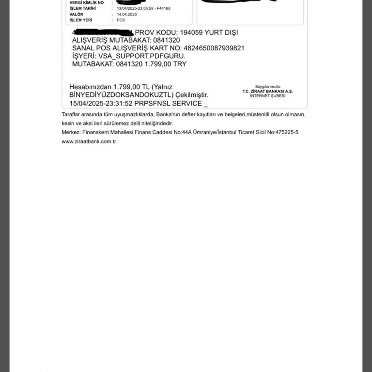 PDF Guru Abonelik Ücreti İadesi Talebi