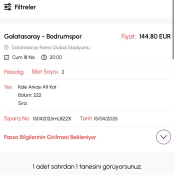 Passolig Hesabına Tanımlanmayan Bilet Sorunu