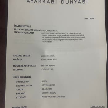 Garanti Süresinde Çözülmeyen Ayakkabı Sorunu