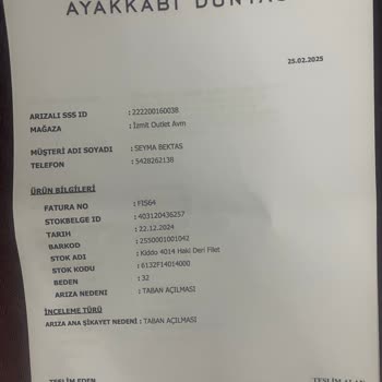 Garanti Süresinde Çözülmeyen Ayakkabı Sorunu