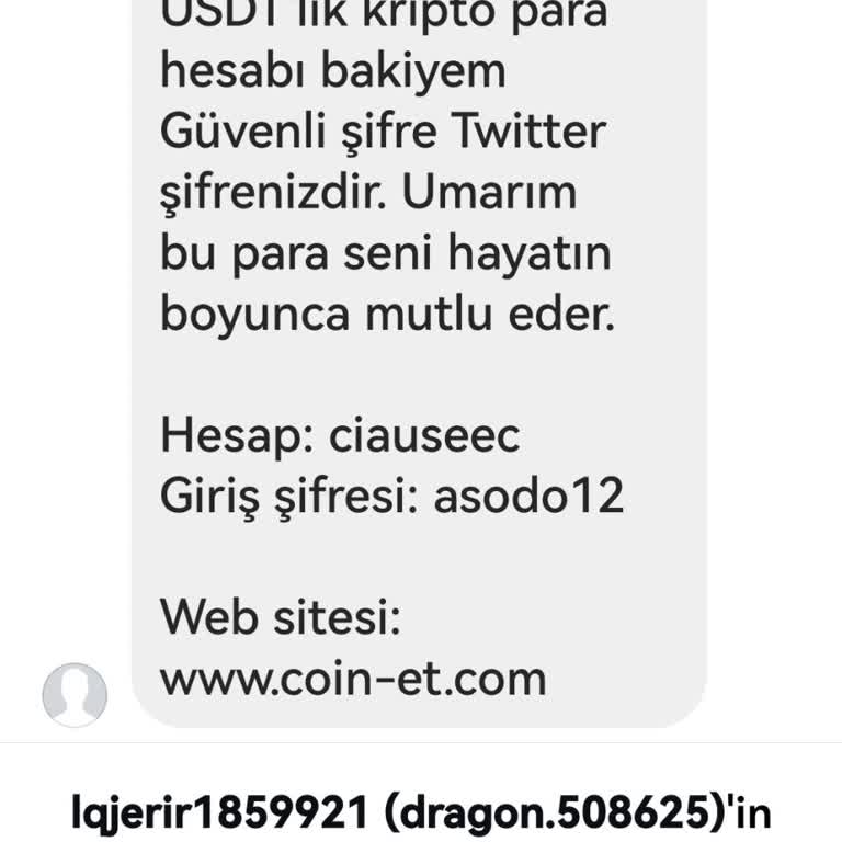 Bilinmeyen Kripto Para Hesabı Ve Yanıltıcı Mesaj Hakkında Şikayet