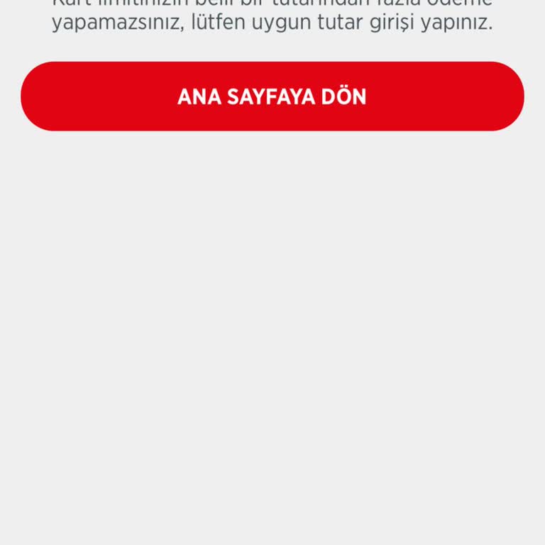 Kredi Kartı Ödemesinde Limit Engeli