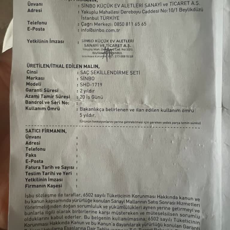 Sinbo Saç Şekillendirici Seti Kullanımında Güvenlik Sorunu