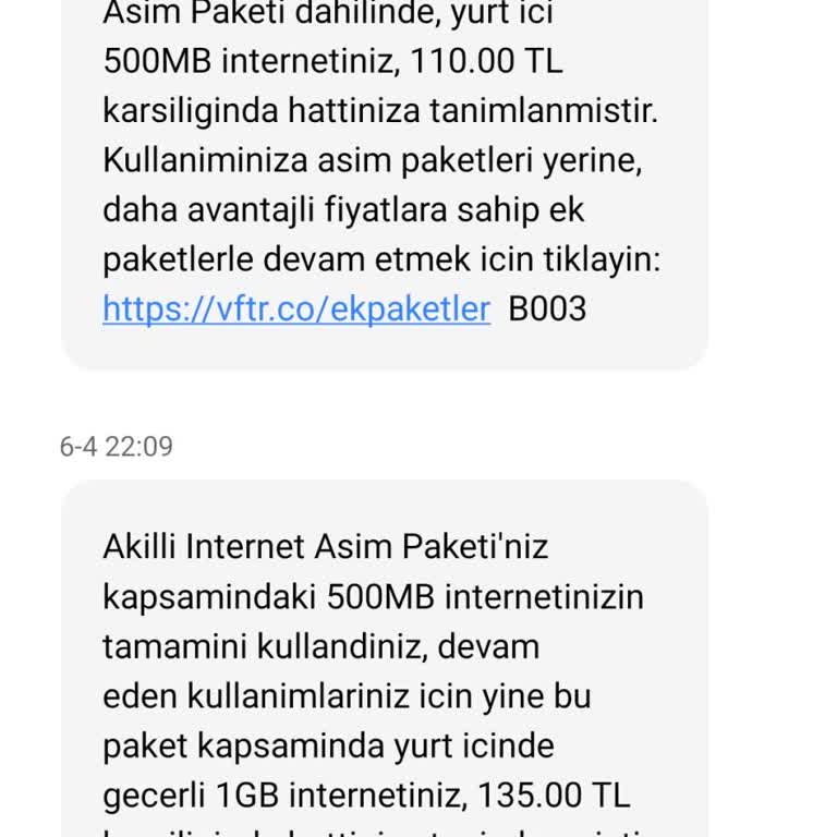 Yanlış İnternet Kullanım Bildirimi Ve Müşteri Hizmetleri Sorunu