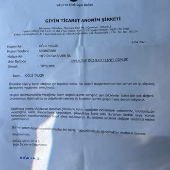 Kığılı Gömlekte Kalite Sorunu Ve Müşteri Hizmetleri Hayal Kırıklığı