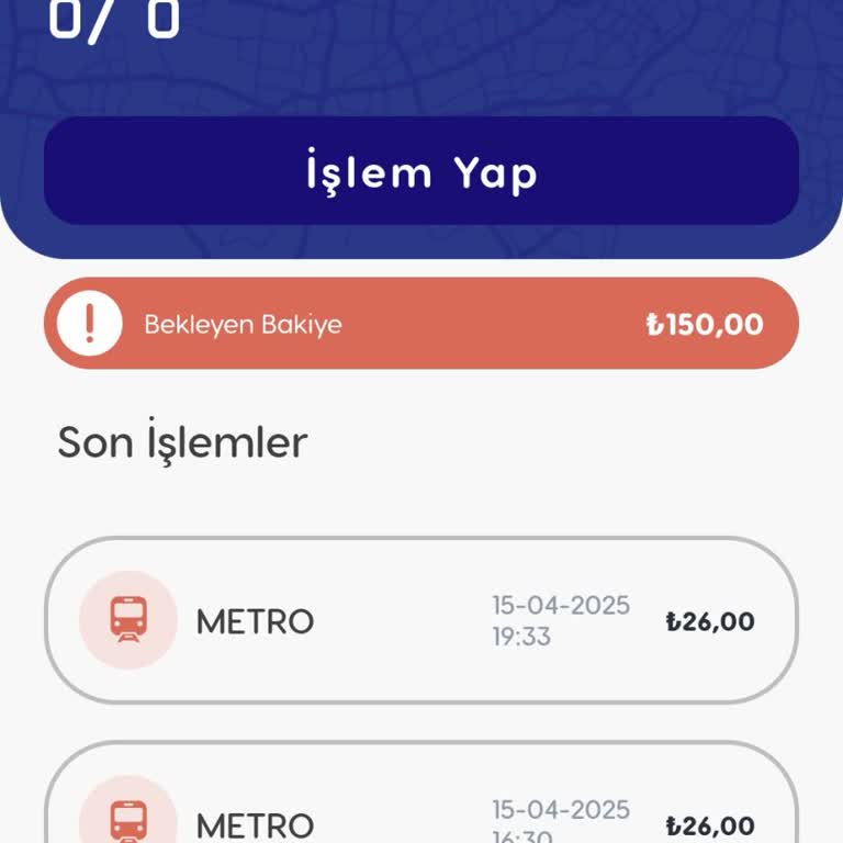 BURULAŞ Uygulamasında Bakiye Yükleme Sorunu