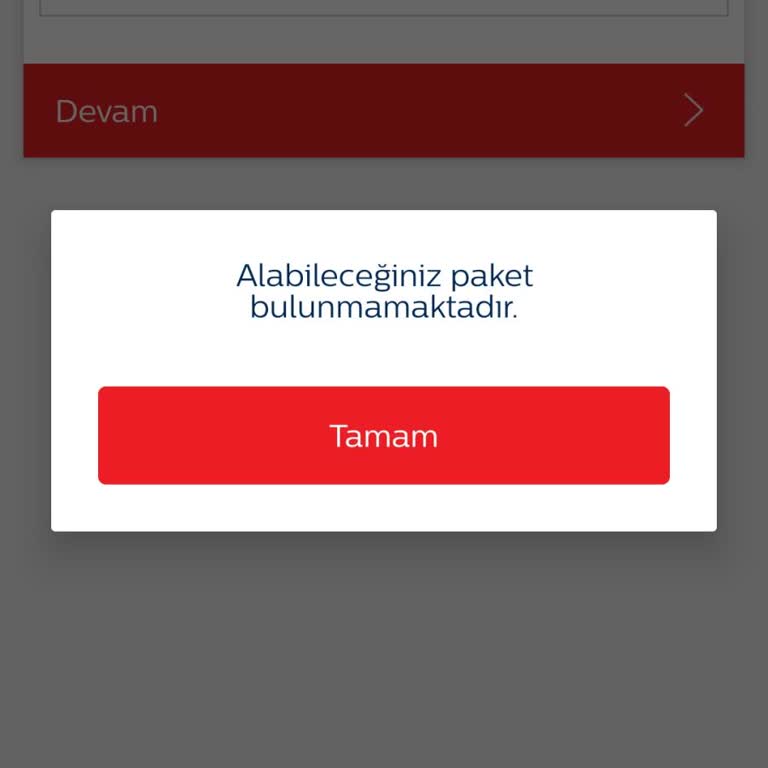 Bimcell Paket Alımında Sürekli Hata