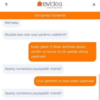 Evidea Siparişimde Kargo Ve İade Sorunu
