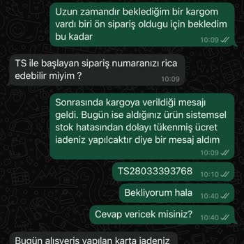 20 Gün Bekleyip Sipariş İptaliyle Şok Oldum