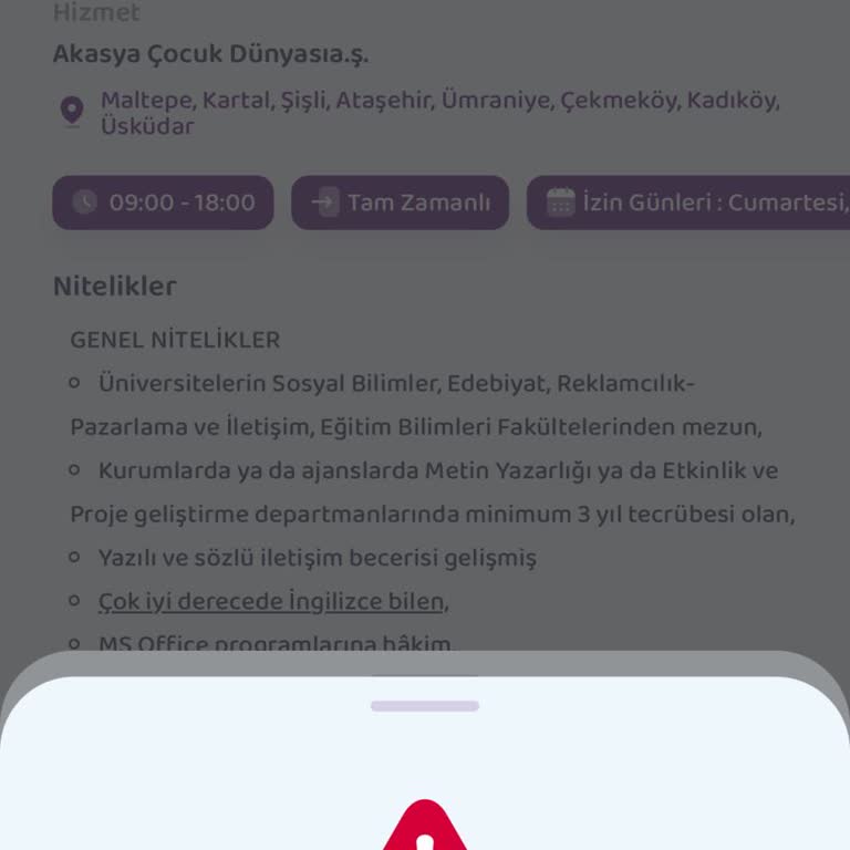 Özgeçmiş Başvuru Sorunu: Eksik Uyarısı