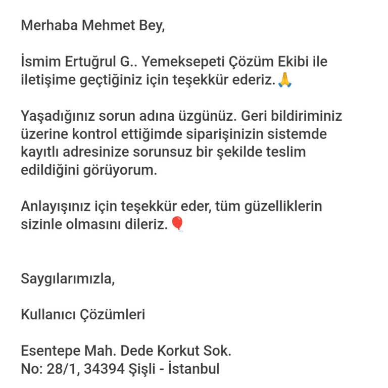 Yemeksepeti'nde Hayal Kırıklığı: Teslim Edilmeyen Sipariş Ve İlgisizlik