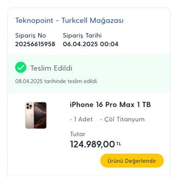 Turkcell Pasaj'dan Alınan İphone 16 Pro Max Arızalı Çıktı