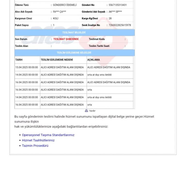 Aras Kargo'nun Teslimat Sorunları Ve Zorunlu Adres Değişikliği