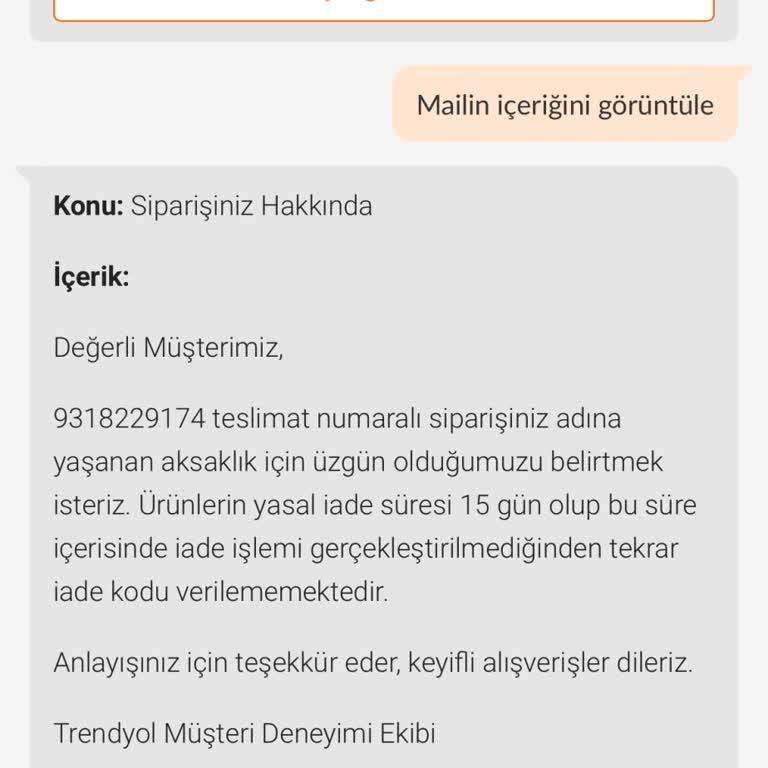 İade Süresi Hakkında Bilgilendirme Eksikliği