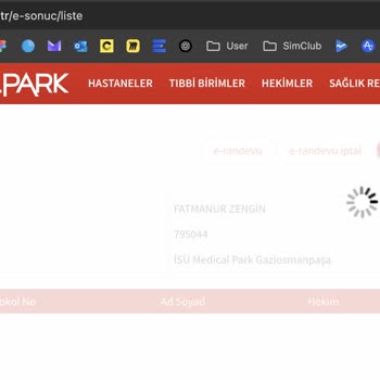 Medical Park Web Sitesi Randevu Ve Sonuç Görüntüleme Sorunları