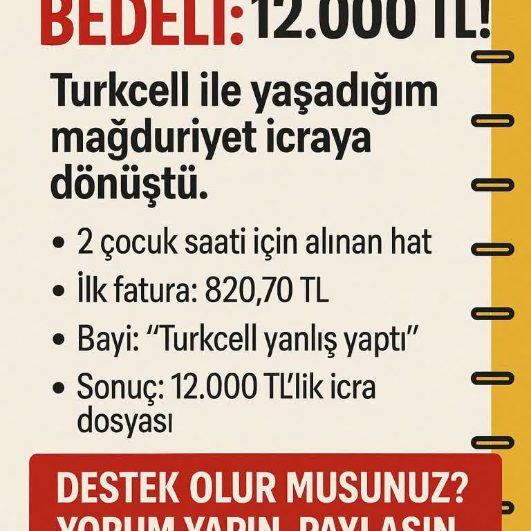 Turkcell Fatura Şoku: 120 TL'lik Hat 12.000 Tl Oldu!