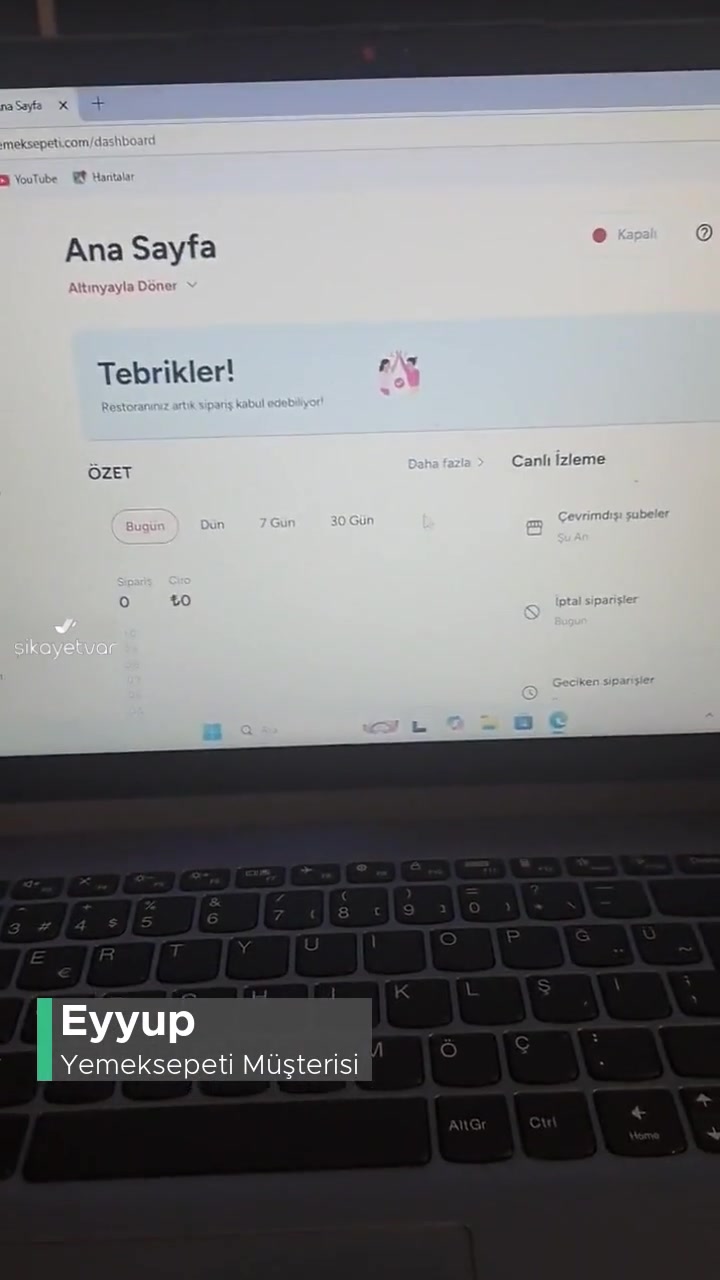 Yemeksepeti Panel Kapalı Hatası videonun kapak resmi