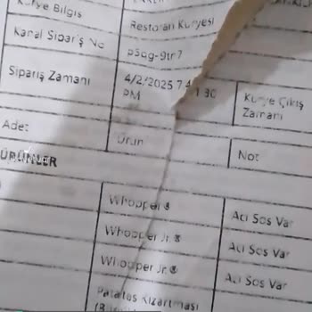 Burger King Ağrı Merkez Şubeden Yanlış Ürün!