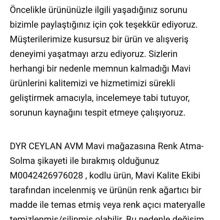 Mavi Mağazasında Renk Solması Şikayeti Ve Yanıltıcı İddialar