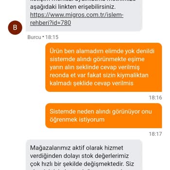 Migros Tıkla Gel Siparişi: Ürün Yok, Yanıltıcı Bilgilendirme