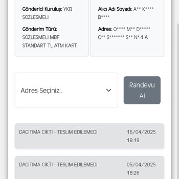 Teslim Edilemeyen Banka Kartı Ve İletişim Sorunu