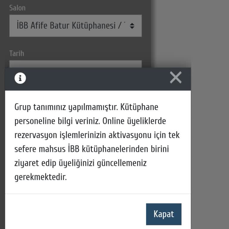 İBB Kütüphane Rezervasyon Sorunu