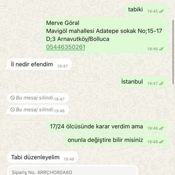 Sipariş Sonrası İletişim Sorunu Ve Para İadesi Talebi