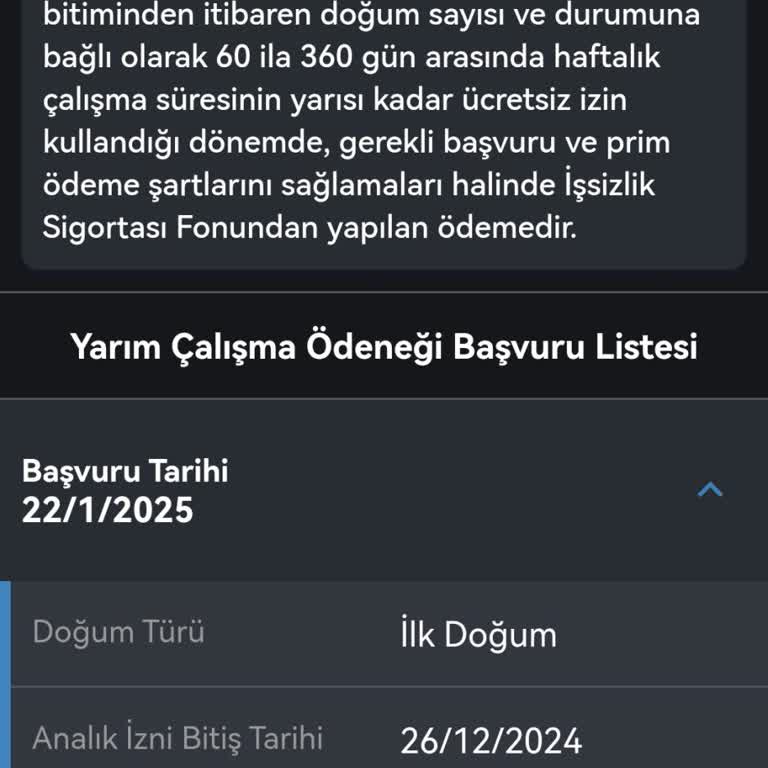 Doğum Sonrası Yarım Çalışma Ödeneği Mağduriyeti