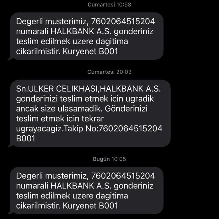 Halkbank Kart Teslimatında Kuryenet Sorunu