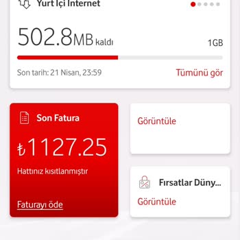 Vodafone Paket Aşımı Ve Yüksek Fatura Şikayeti