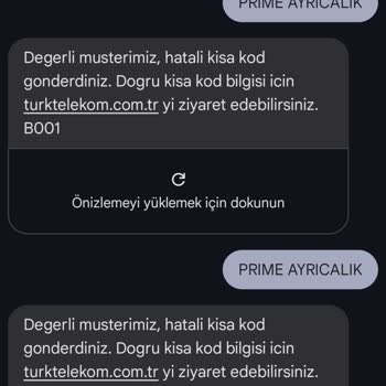 Türk Telekom Prime Ayrıcalık Kodu Sorunu