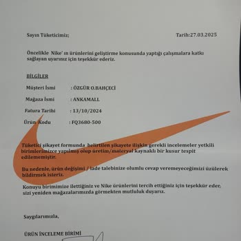 Nike Ayakkabılarında Erken Deformasyon Ve Yetersiz Müşteri Hizmeti