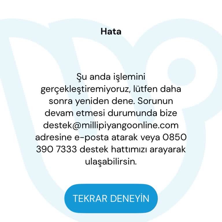 Milli Piyango Mobil Uygulamasında Sürekli Sunucu Hatası