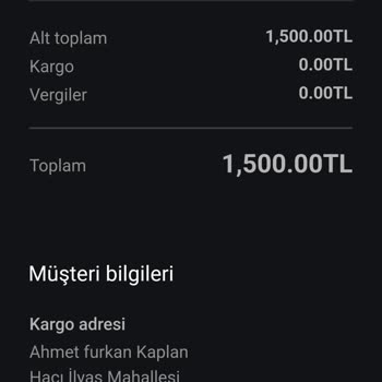 Siparişin Teslim Edilmemesi