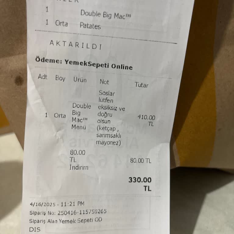 McDonald's Siparişimde Gecikme Ve Yanlış Kurye