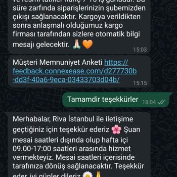 Riva İstanbul'dan Sipariş İadesi Ve Geri Ödeme Sorunu