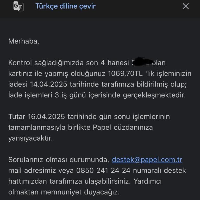 Geciken Papel İadesi Mağduriyeti