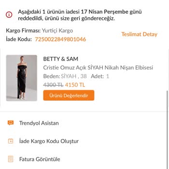 Yanlış Beden Ve İade Sorunu: Müşteri Hizmetleri Çözüm Sunmuyor