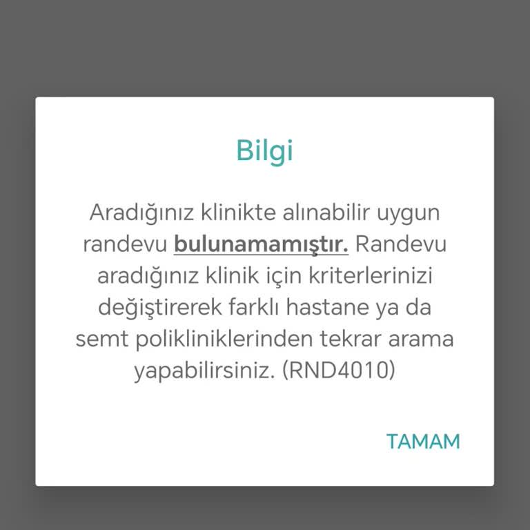 MHRS Çocuk Diş Polikliniğinde Randevu Alamama Sorunu