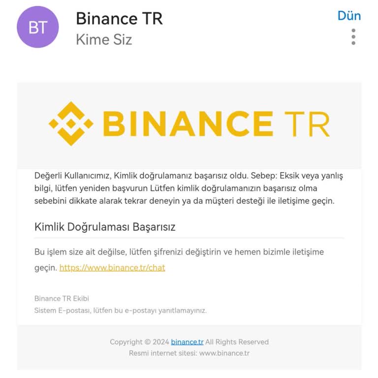 Binance TR Kimlik Doğrulama Sorunu Ve Oltalama Şüphesi