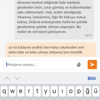 Trendyol'da Halı Değişim Sürecinde Yaşanan Sorunlar